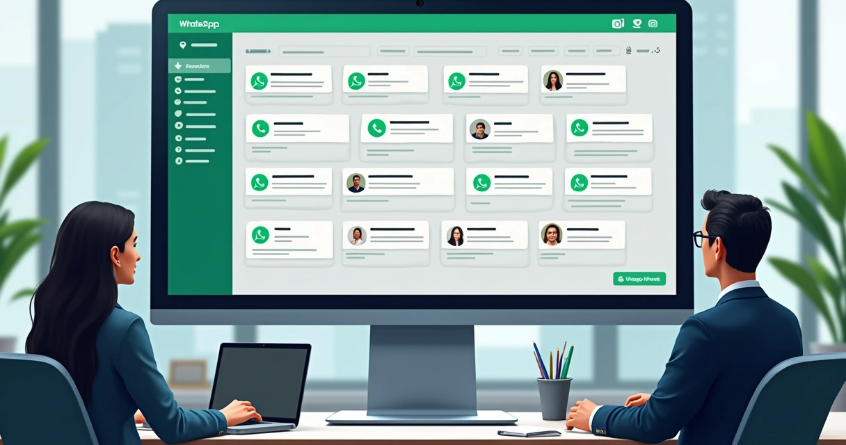 Painel estilo Kanban com atendentes em WhatsApp