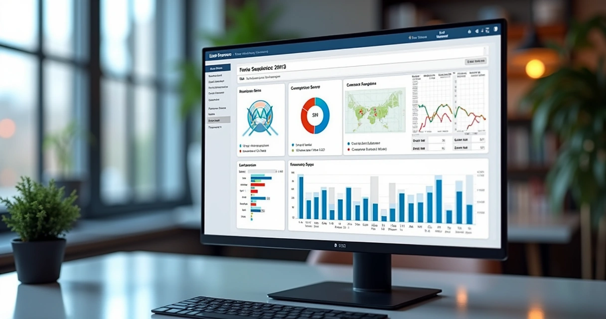 Dashboard digital com KPIs de enriquecimento de leads e taxas de conversão 