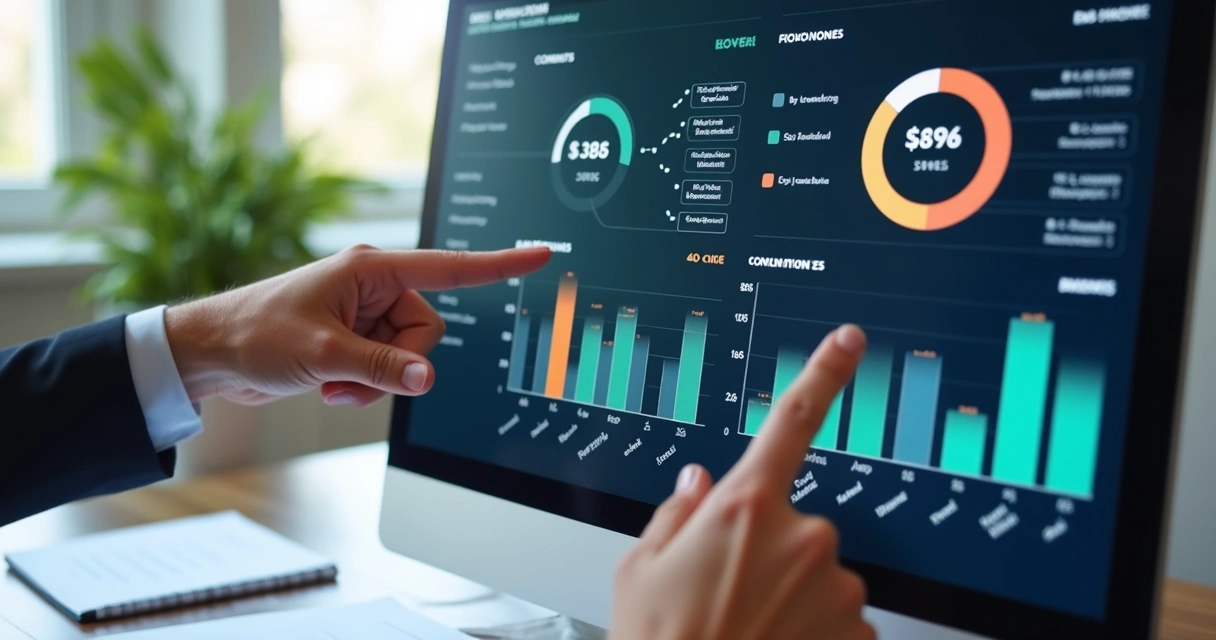 Painel digital com notas de qualificação de leads 
