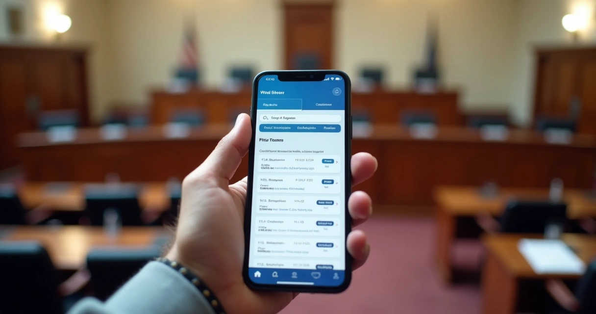 Painel mobile com tramitação legislativa e filtros de consulta