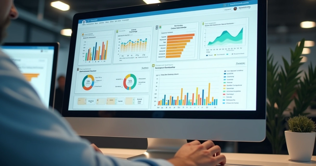 Painel de LMS mostrando relatórios de progresso de treinamentos 
