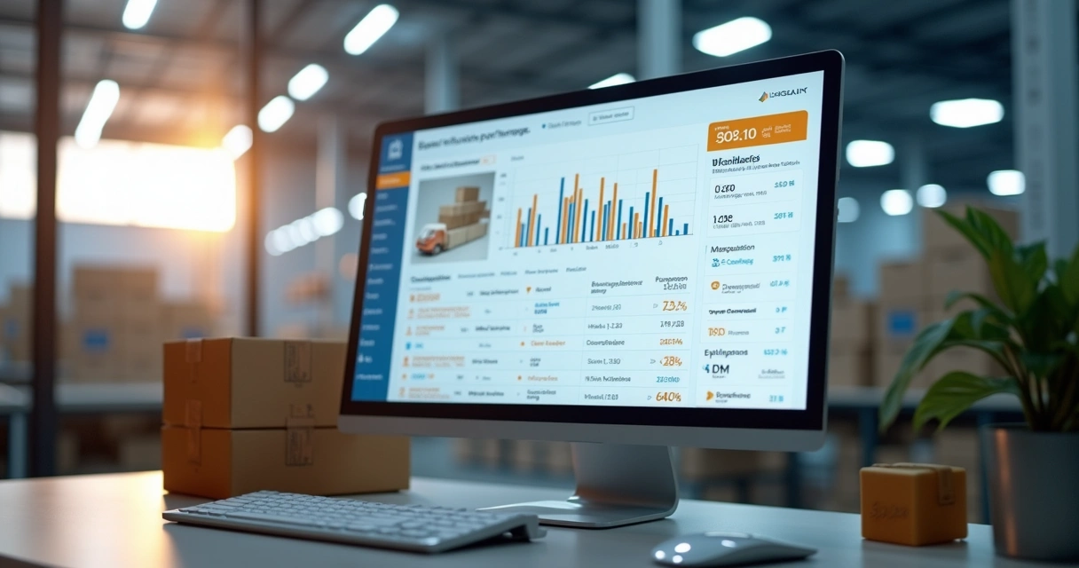 Painel logístico com pedidos e envios em tempo real 