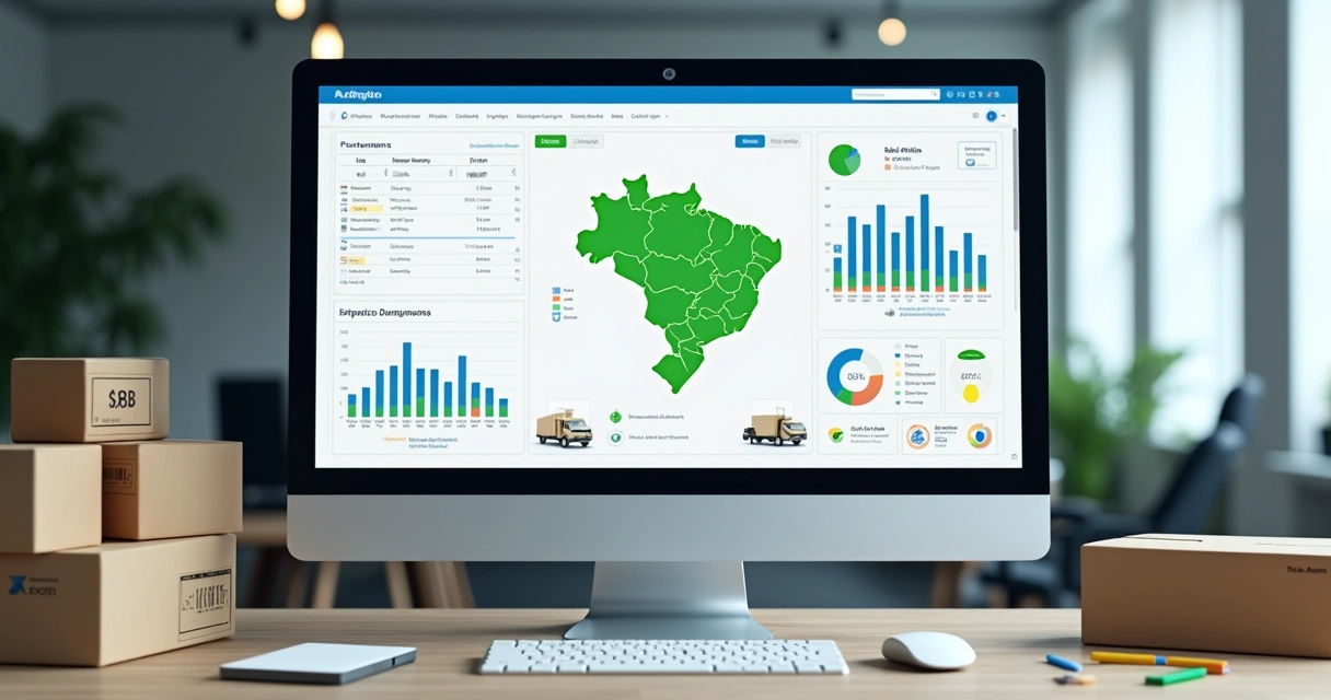 Painel logístico com mapas e pedidos em tempo real
