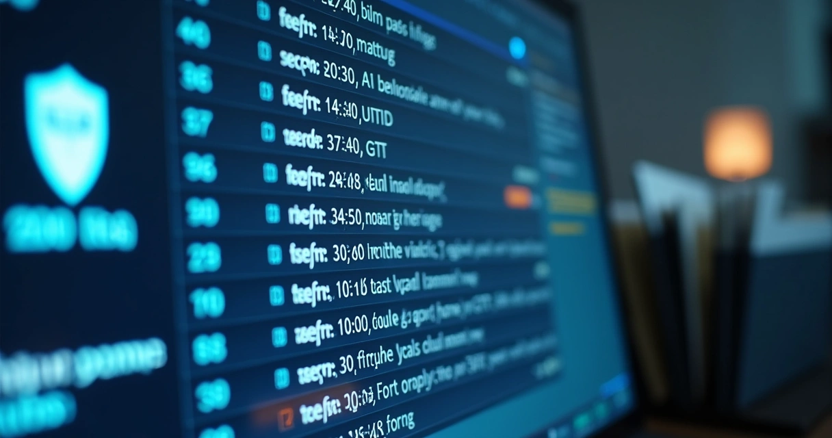 Painel de logs mostrando eventos auditáveis de notas fiscais eletrônicas
