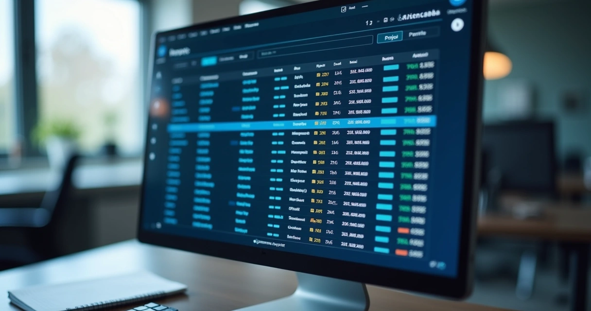 Painel com dados parcialmente ocultos em dashboard corporativo