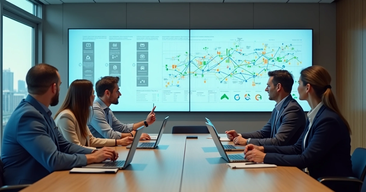 Painel comparando estágios de maturidade digital em três empresas médias 