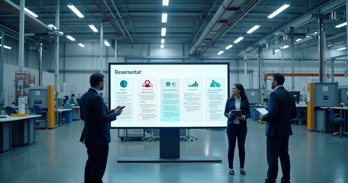 Painel com níveis de maturidade digital em ambiente industrial 
