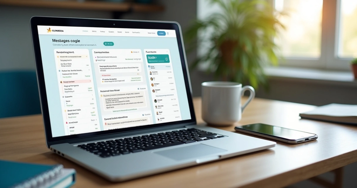 Painel com mensagens automáticas e calendário de reservas 