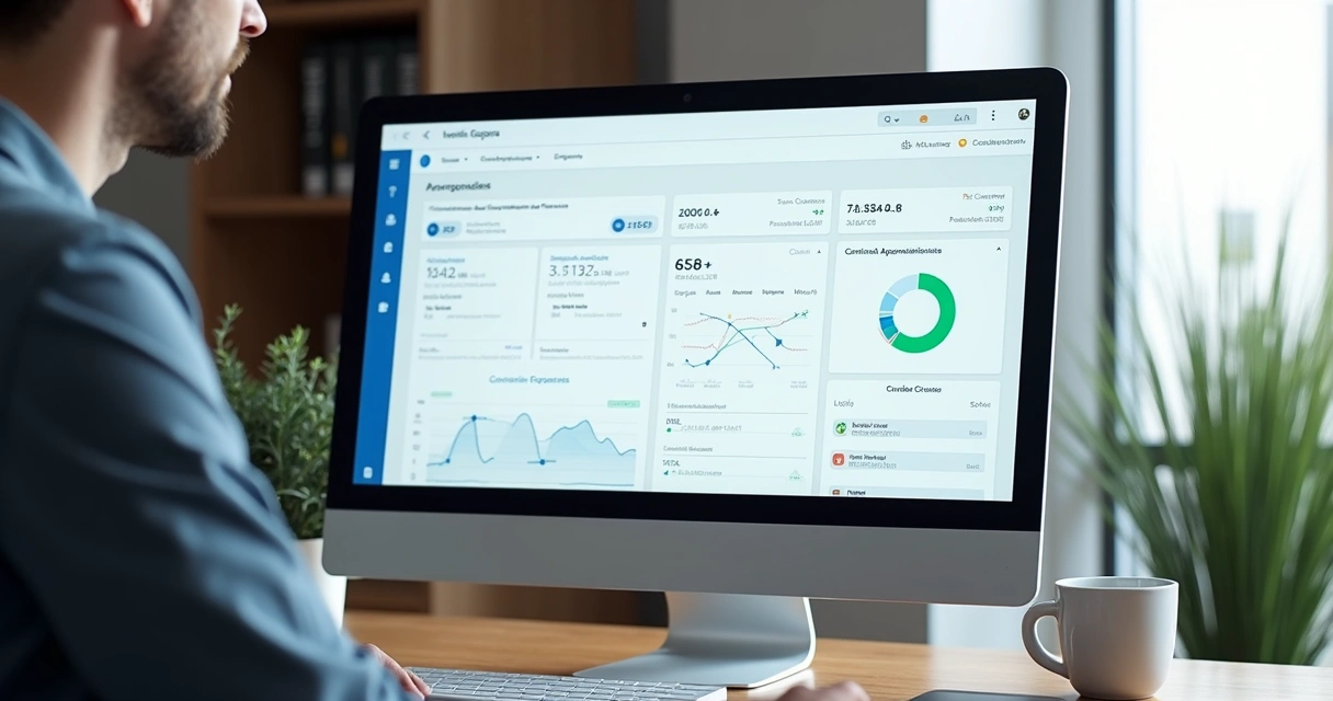 Dashboard with response and appointment metrics on a computer screen