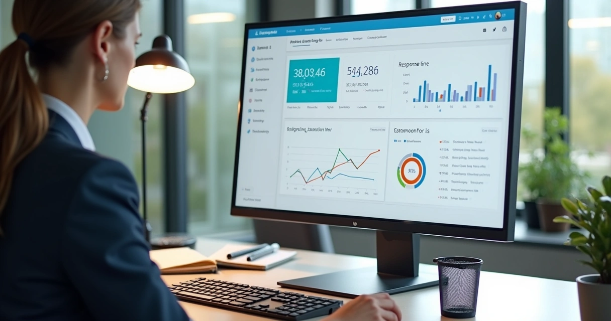 Painel com métricas de atendimento multicanal em tela 