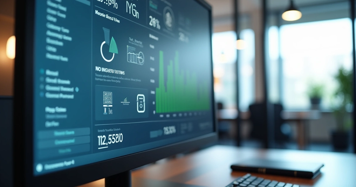 Dashboard com métricas de automação e desempenho corporativo 