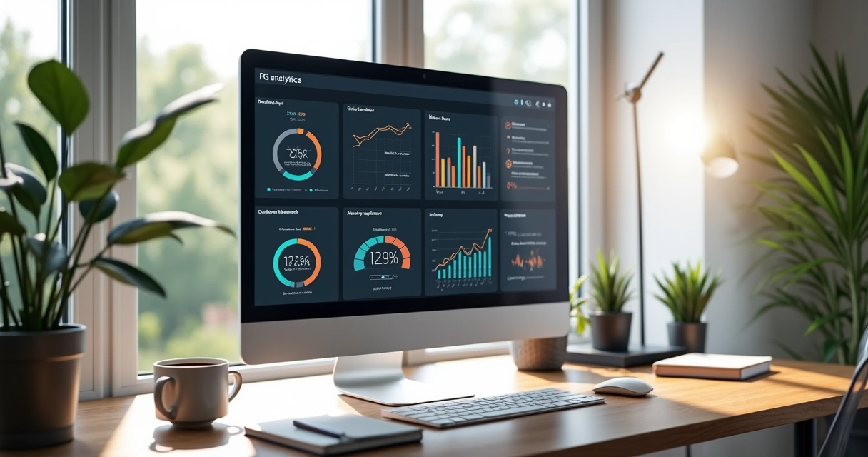 Painel de métricas exibindo dados de um blog automatizado 