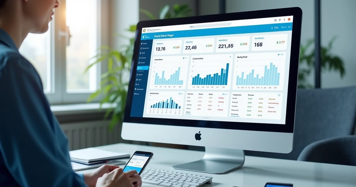 Painel com métricas de marketing odontológico
