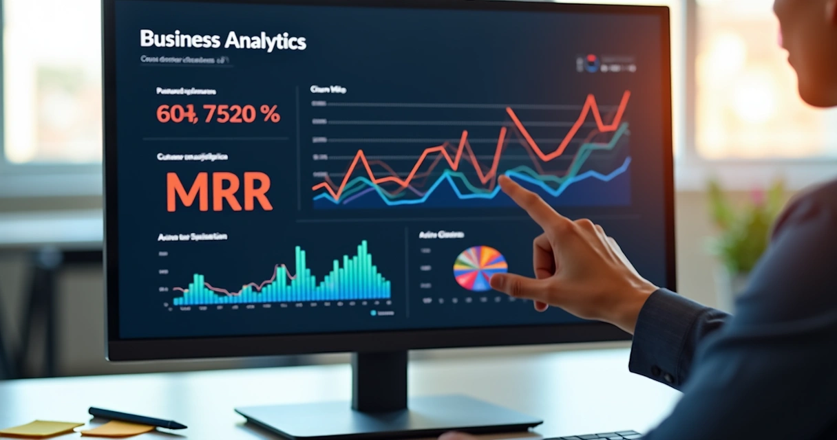 Painel digital com métricas de e-commerce 