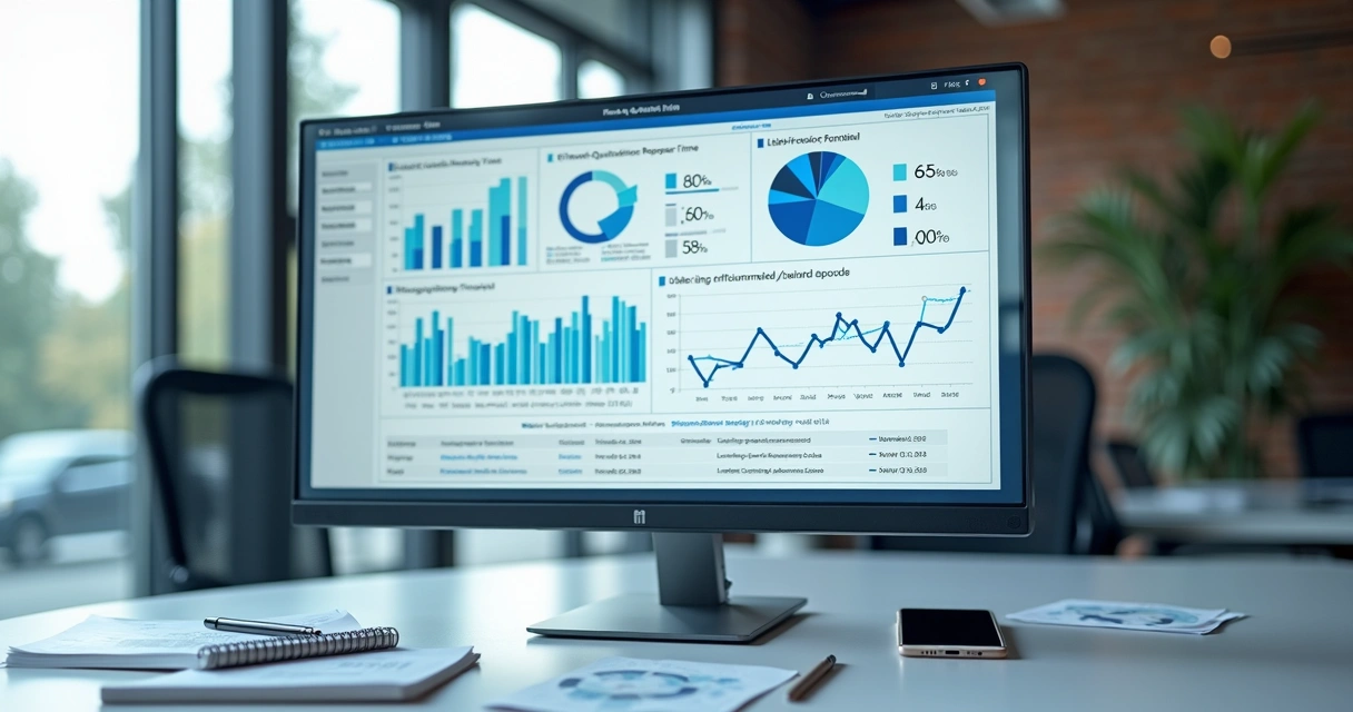Painel com métricas de qualificação de leads em tela