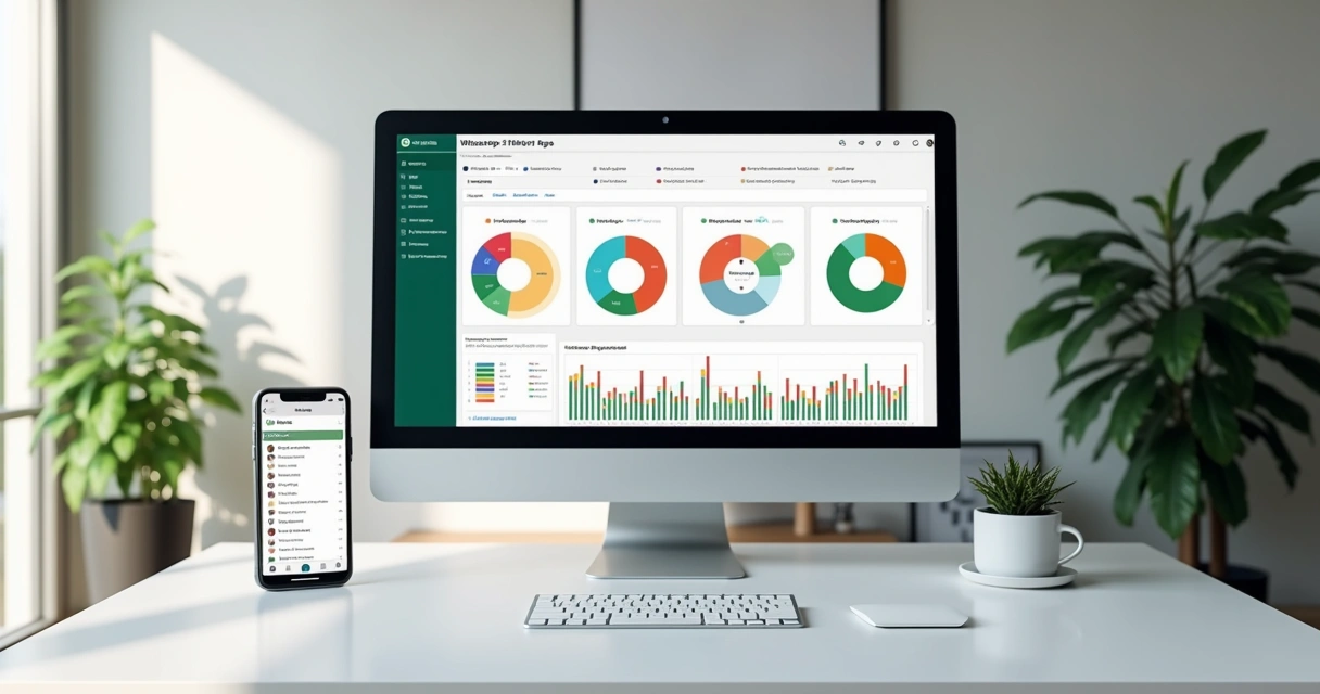 Painel de métricas com gráficos de segmentação por tags no WhatsApp