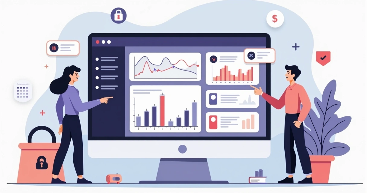 Dashboard de métricas do TikTok com números de views crescendo 