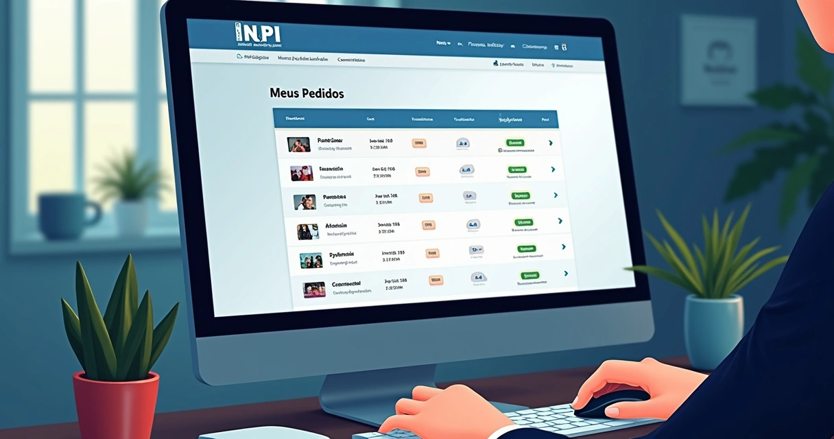 Painel do Meus Pedidos mostrando processos cadastrados no INPI