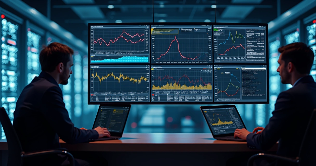 Painel de monitoramento de sistema com alertas visíveis 