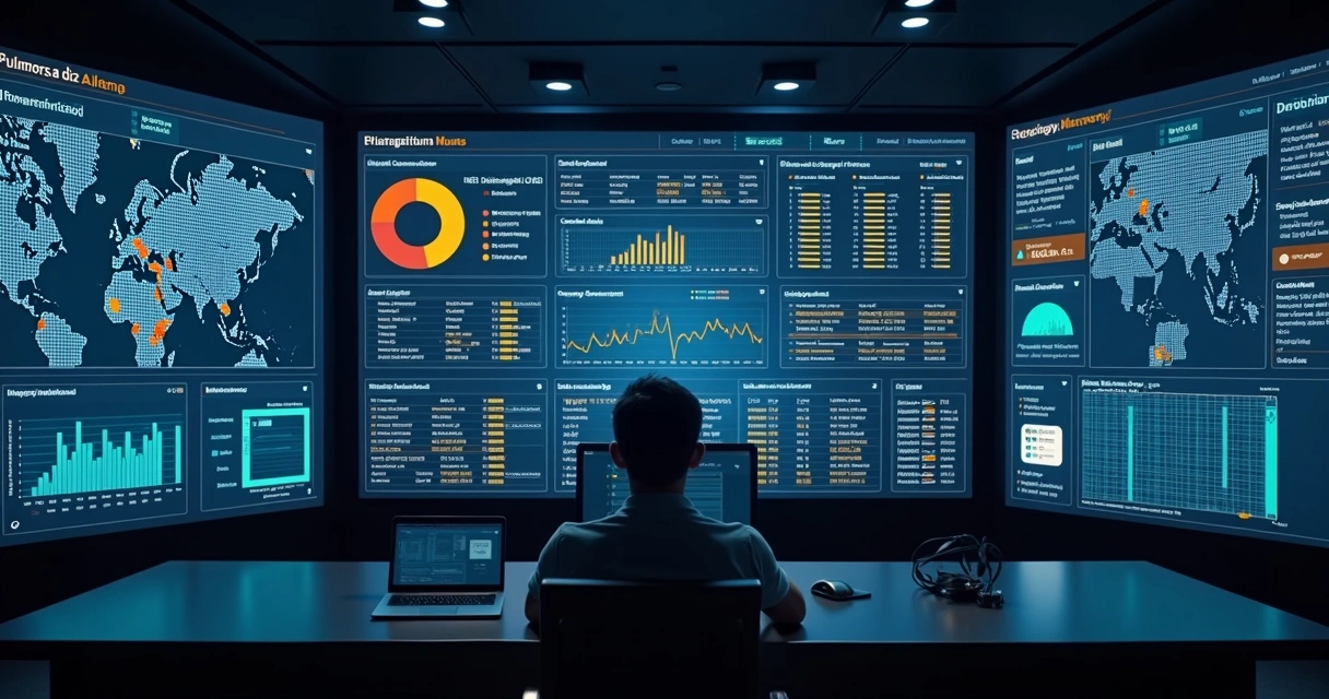 Painel de monitoramento em nuvem com alertas e gráficos 
