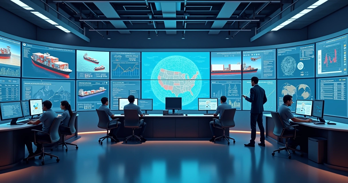 Painel digital com rastreamento em tempo real de cargas e gráficos de desempenho