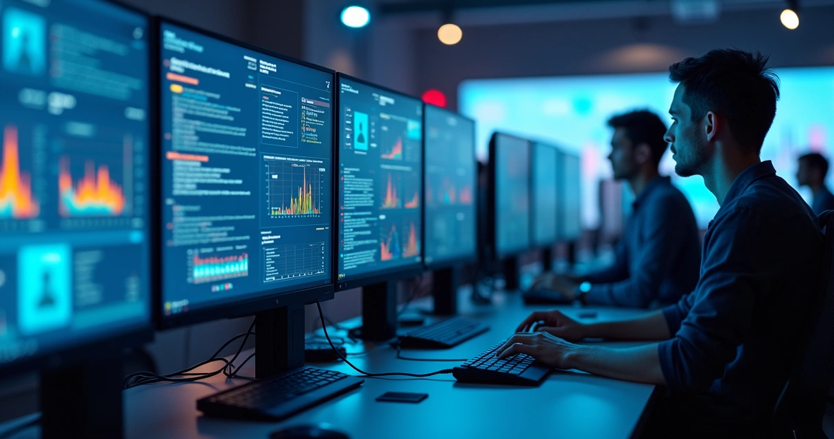 Painel digital mostrando acompanhamento de atendimentos automatizados por IA 