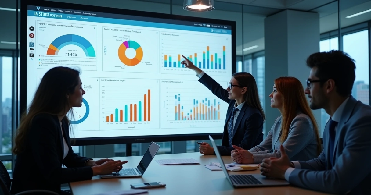 Painel digital de monitoramento de IA tributária em exibição