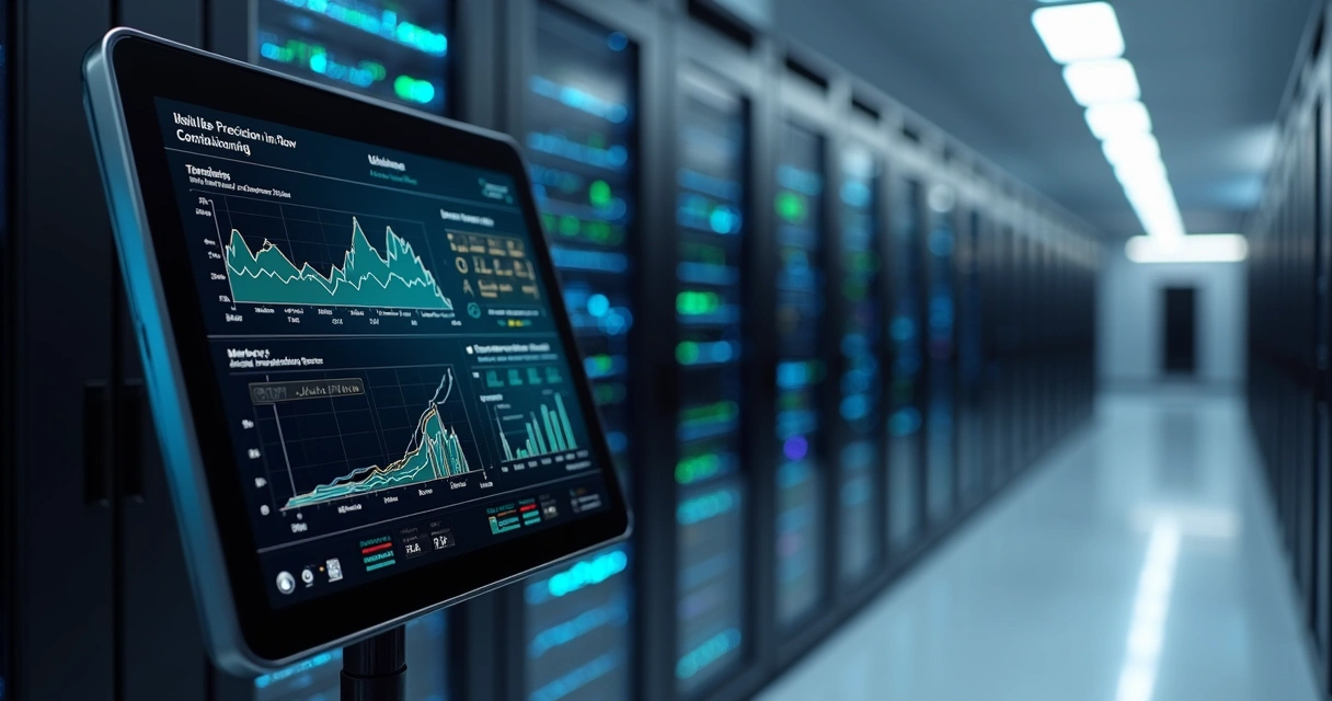 Painel digital de monitoramento de ar condicionado em data center 