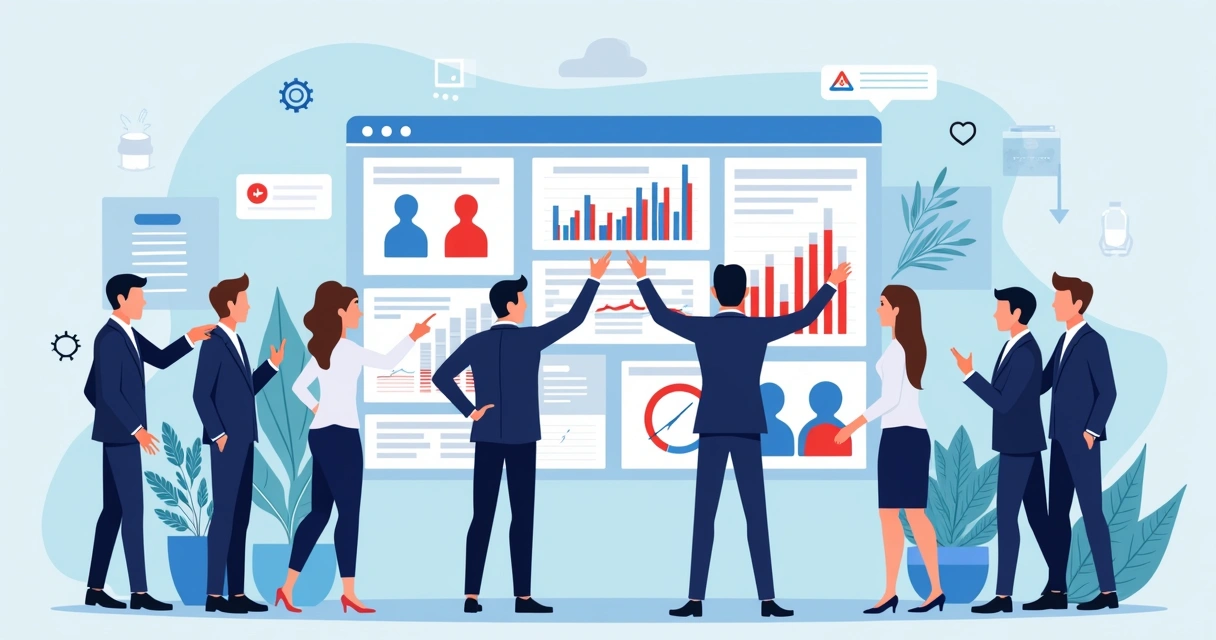 Painel digital com gráficos e listas de processos jurídicos e eleitorais 