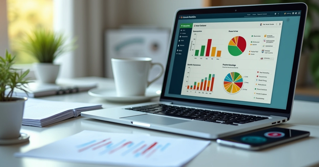 Painel digital de monitoramento nutricional com gráficos coloridos 