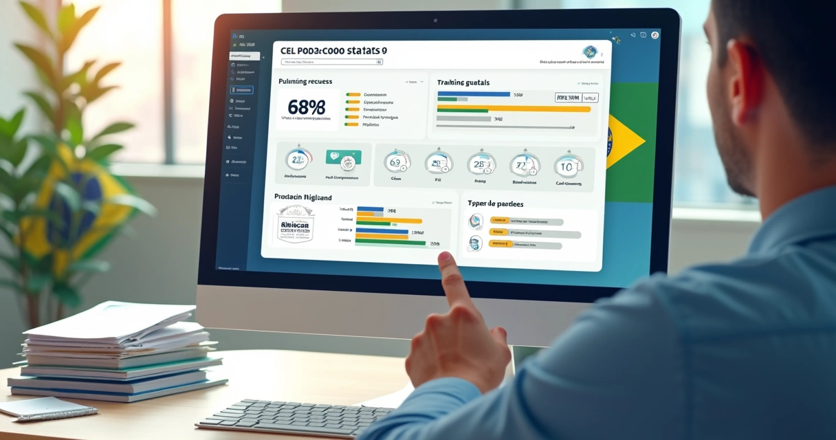 Painel digital monitorando andamento de processos tributários 