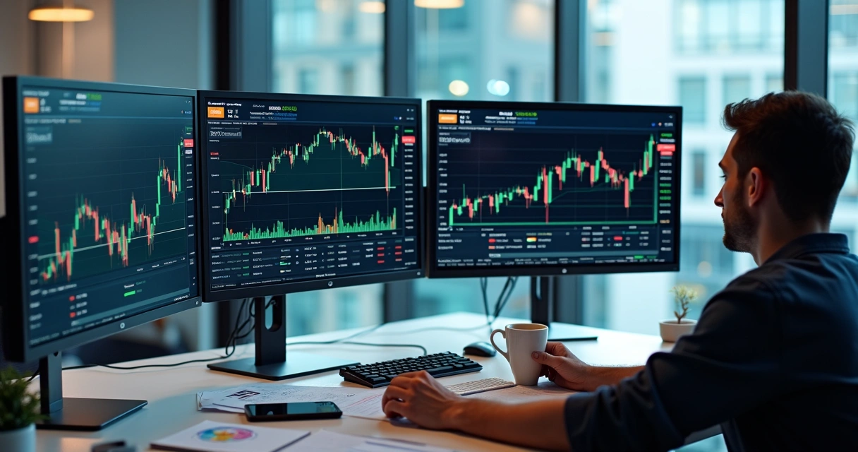 Painel mostrando múltiplos robôs de trading e diferentes exchanges conectadas 
