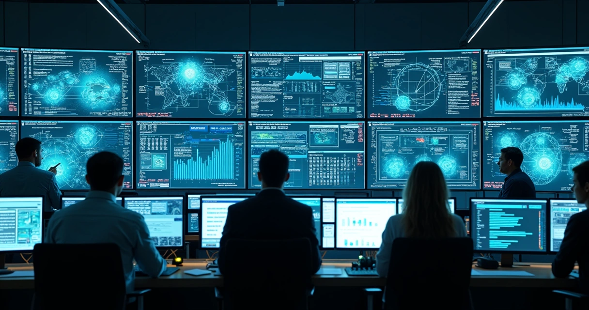 Tela de monitoramento centralizado de TI com alertas de possíveis riscos 