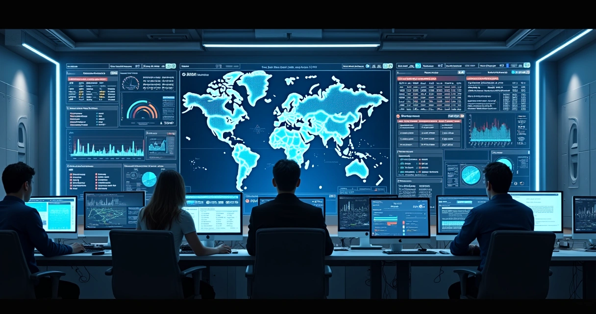 Painel de monitoramento de rede Wi-Fi corporativa com alertas em destaque 
