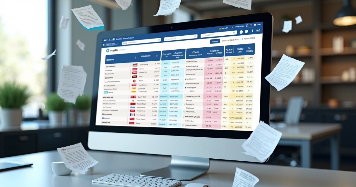 Parcerias no setor de seguros: corretores como canal Painel de multicálculo mostrando diferentes cotações de seguros em tela de computador