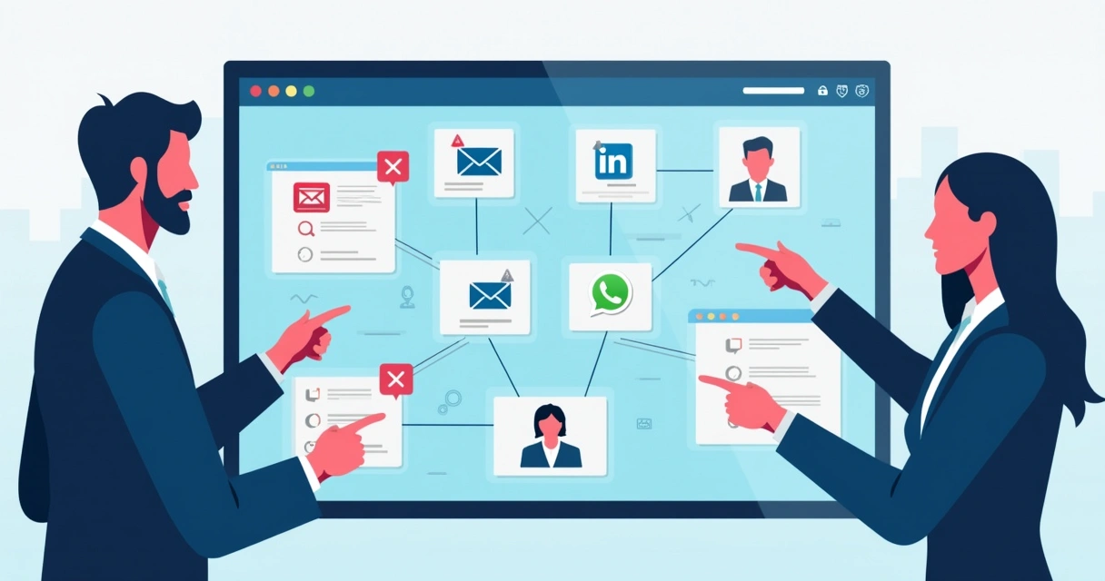 Painel digital mostrando múltiplos canais de contato 