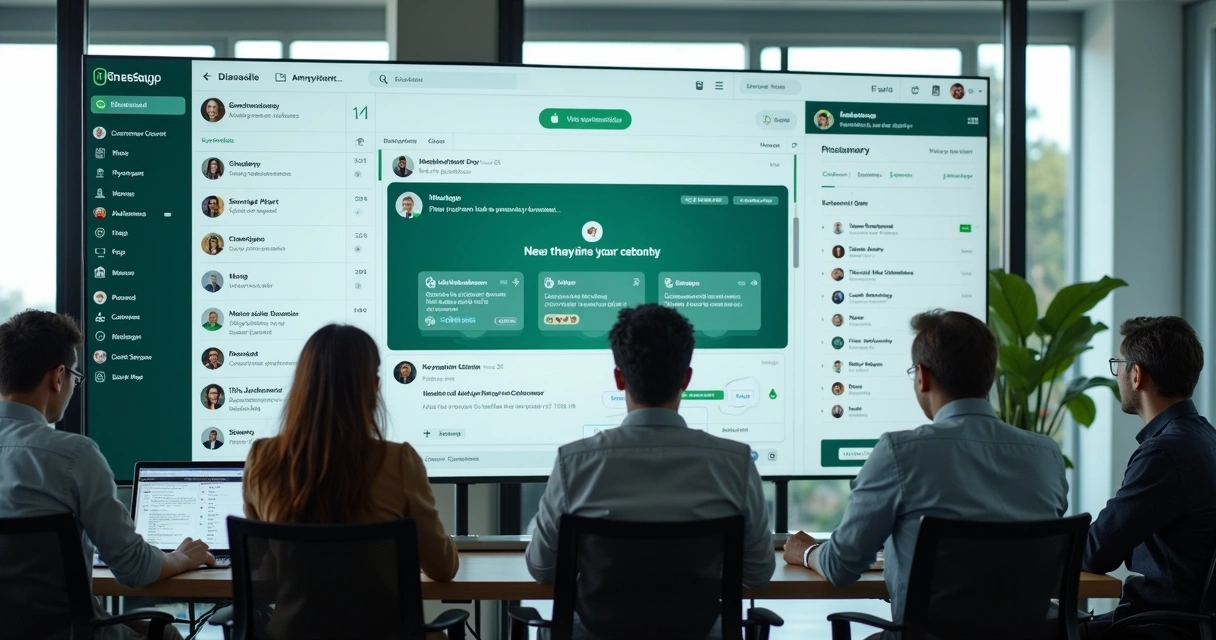 Painel com múltiplos atendentes gerenciando conversas no WhatsApp 