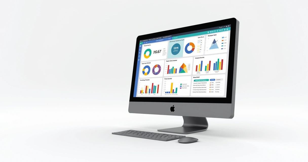 Painel de business intelligence com gráficos de vendas