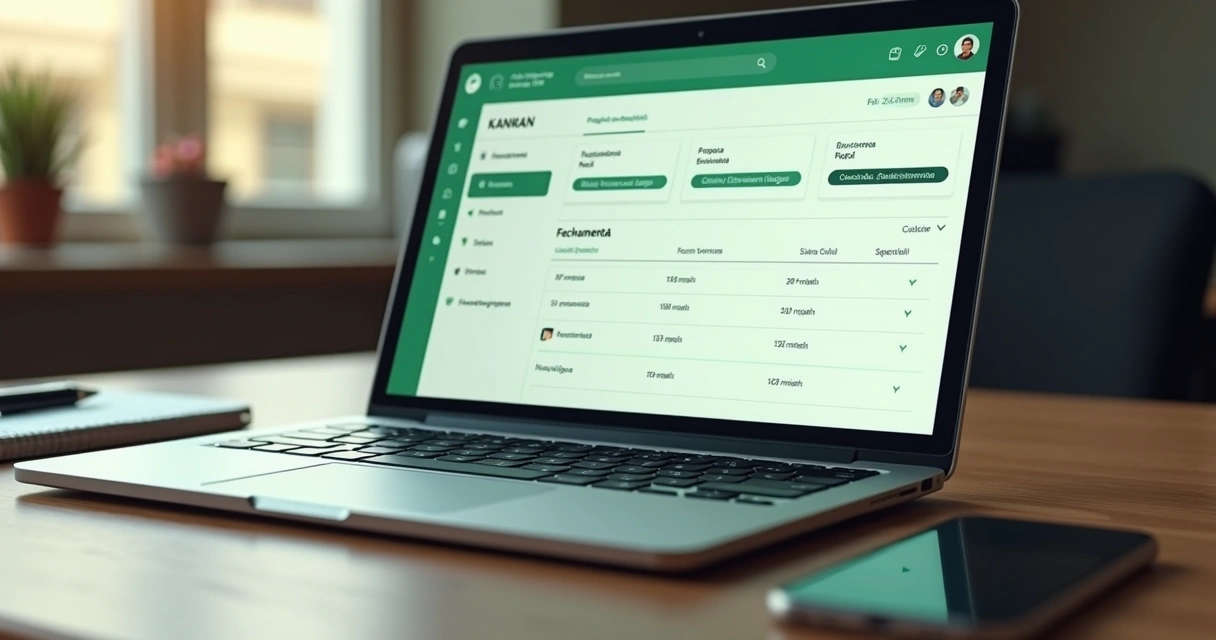Tela de CRM mostrando negócios em andamento