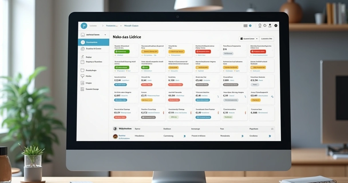 Painel SaaS exibindo status de notas fiscais e integrações municipais 