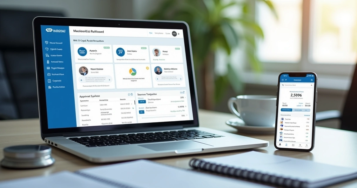 Painel fiscal em notebook com documentos eletrônicos 