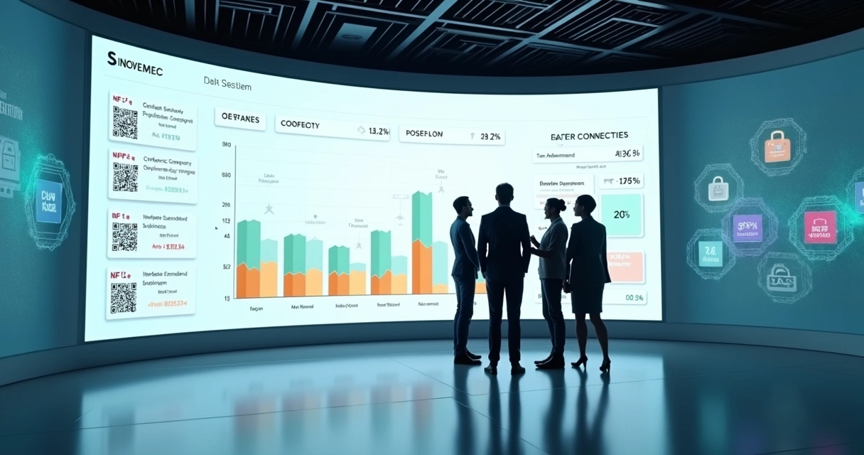 Fluxo de notas fiscais digitais integradas ao painel financeiro em tela gigante 
