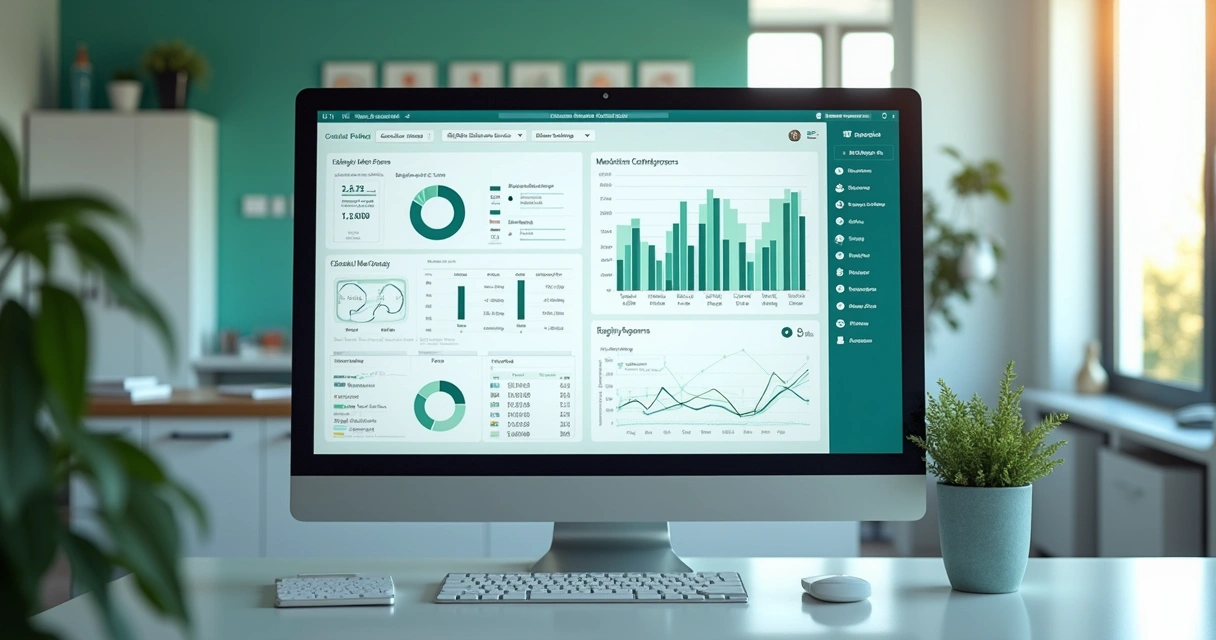 Painel clínico de nutrição esportiva com gráficos, relatórios semanais e formulários digitais 
