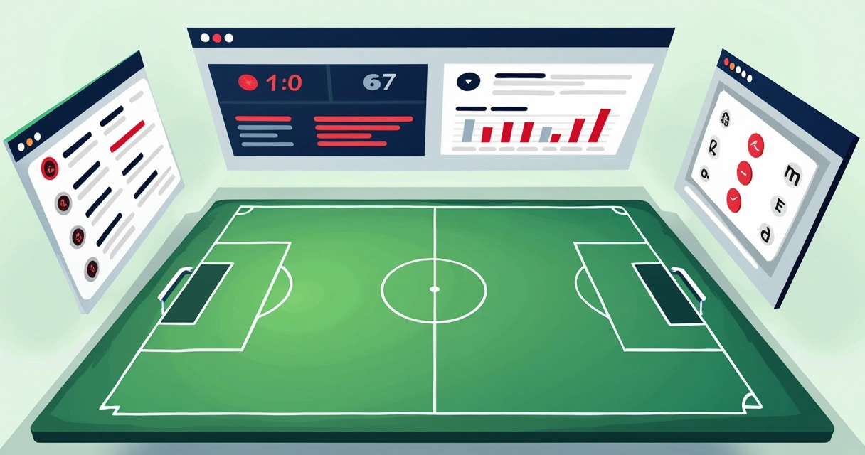 Painel de jogo com gráfico de odds e pressão ofensiva