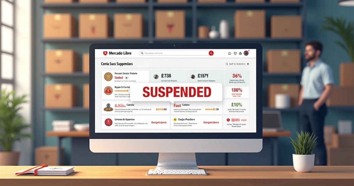 Painel digital mostra operação suspensa por bloqueio do Mercado Livre