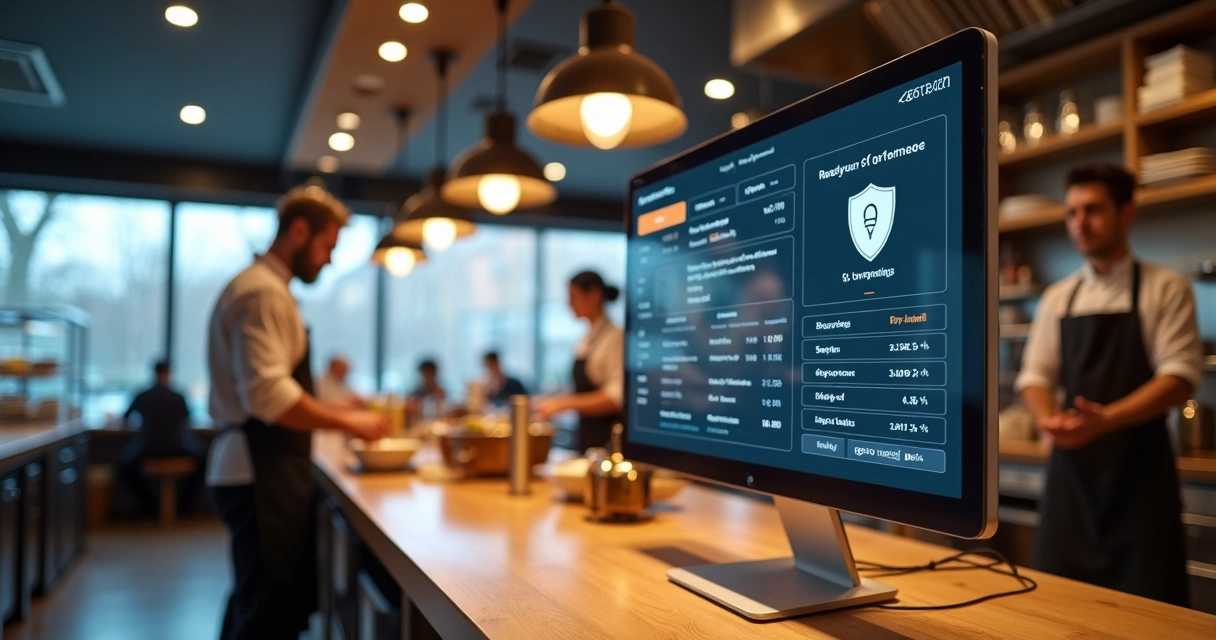 Painel de pedidos digitais em restaurante 