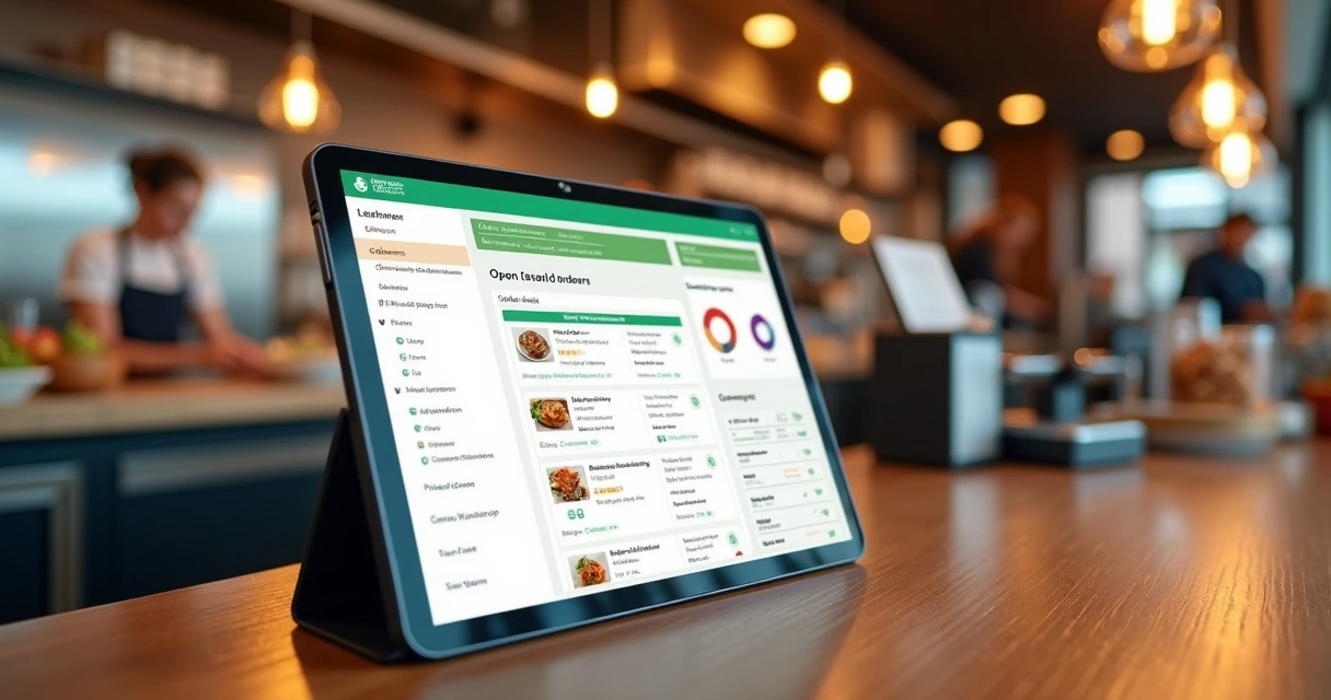 Painel de pedidos digital em restaurante 