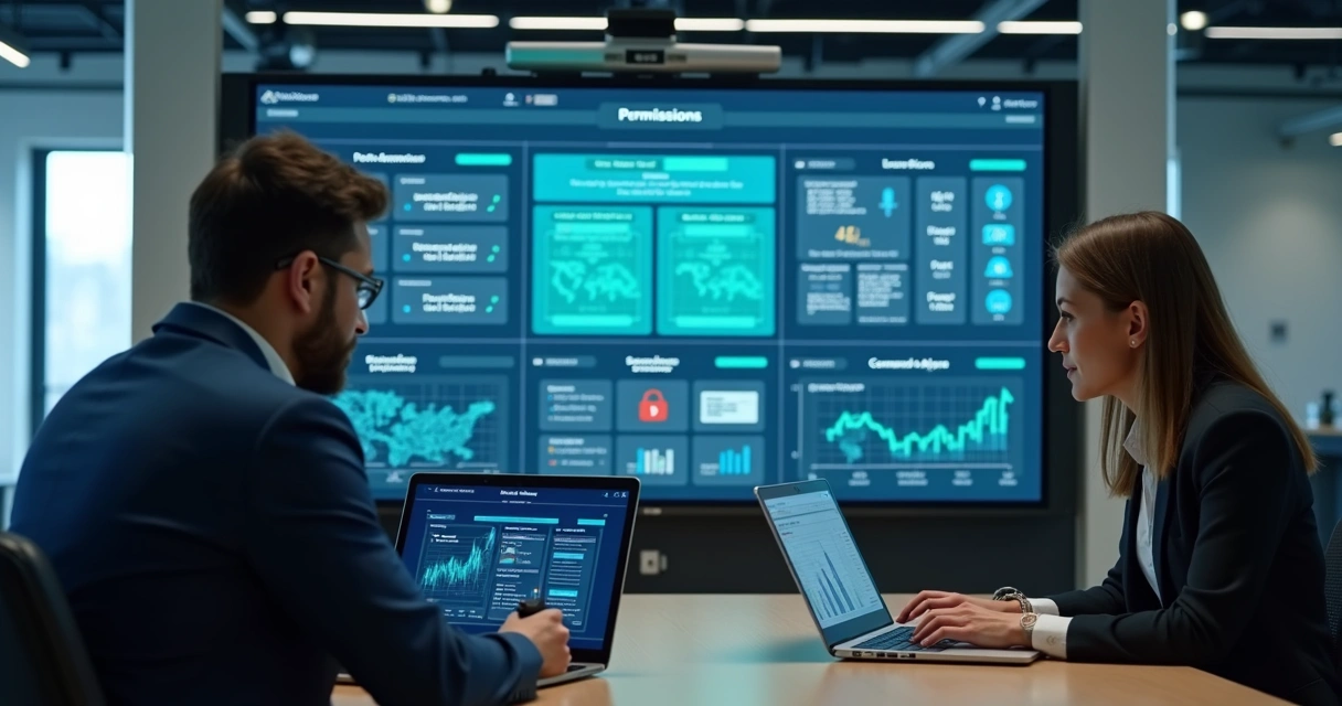 Painel corporativo com níveis de acesso a dados