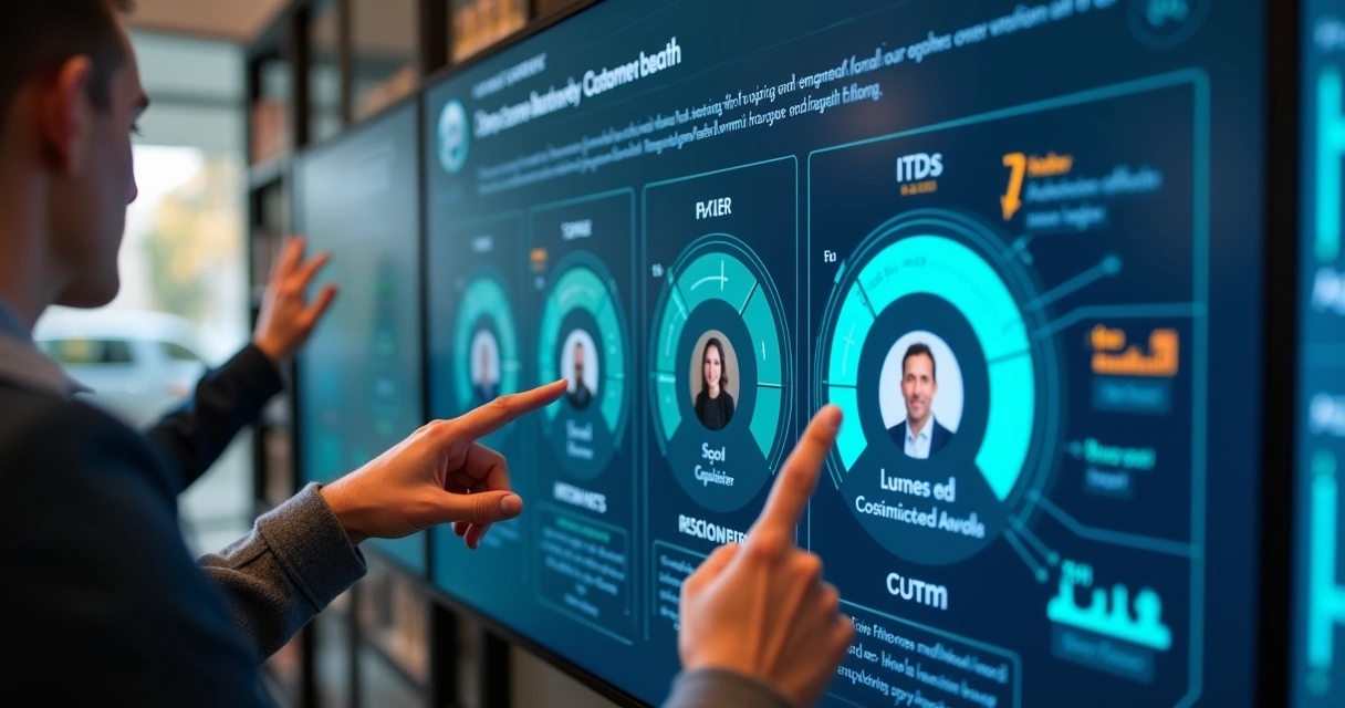 Painel digital mostrando personalização de atendimento para cliente 