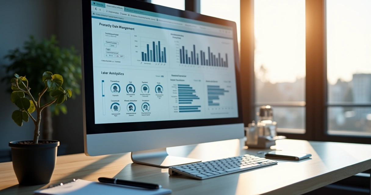 Painel de plataforma digital com visualização de dados jurídicos 